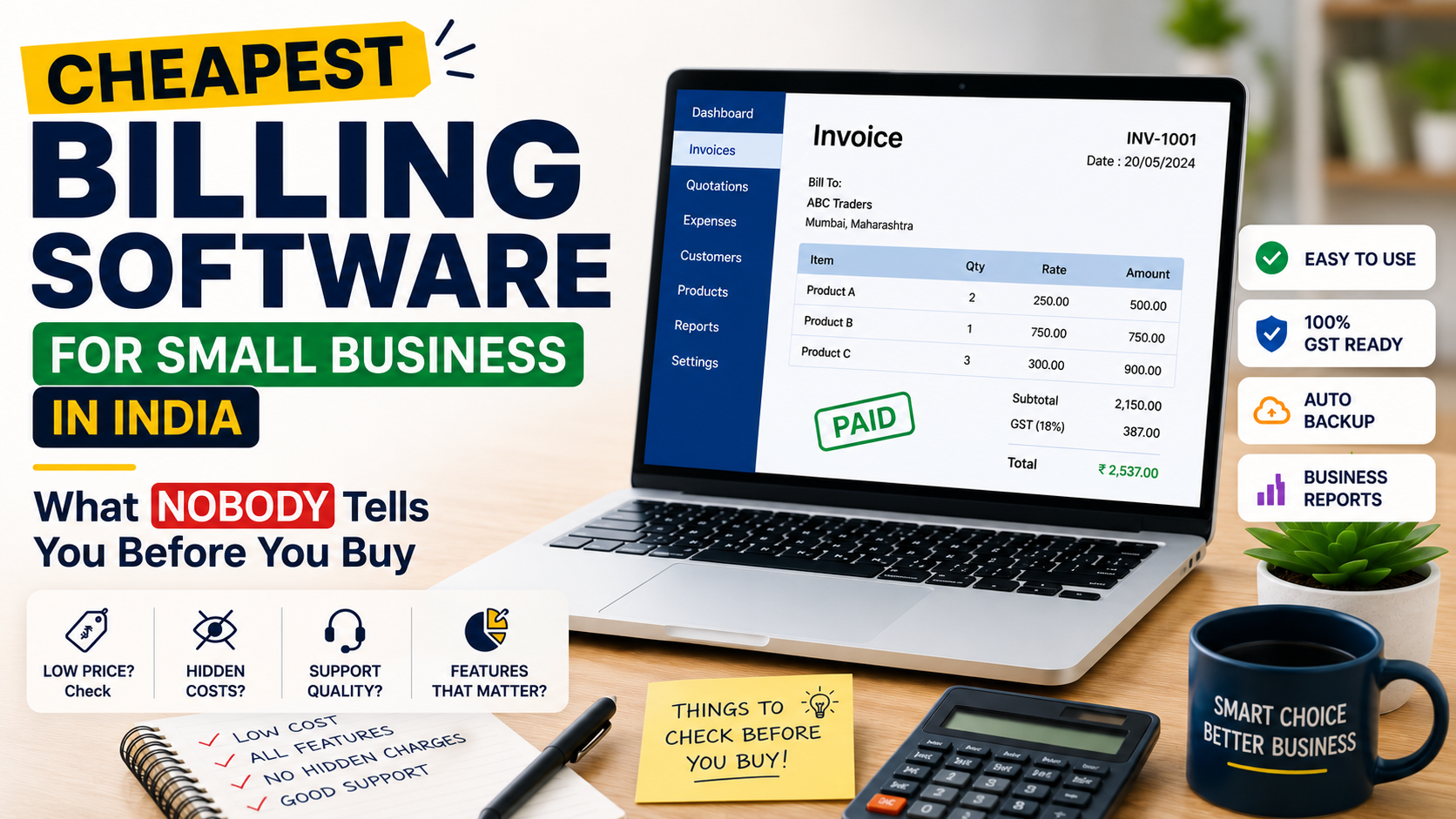Cheapest Billing Software for Small Business in India — What Nobody Tells You Before You Buy